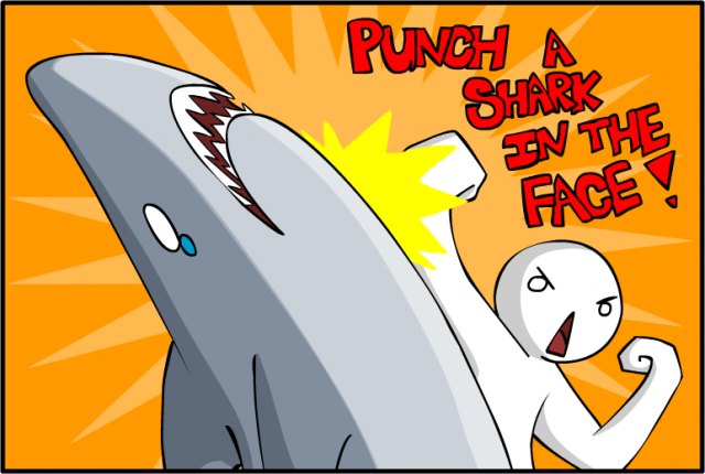 PUNCH_A_SHARK_IN_THE_FACE_by_kyuubidreams